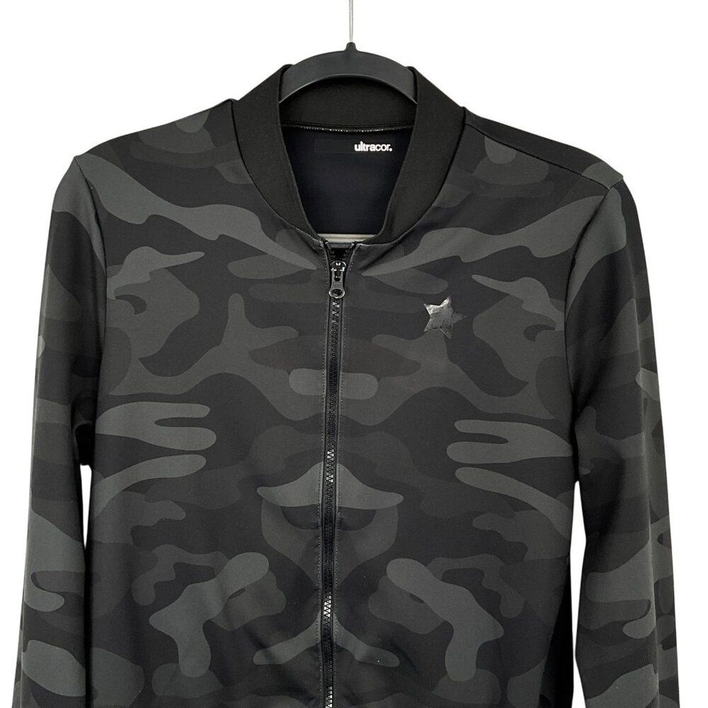 Ultracor Jacket Womens XS Black Camo Metallic Star Bomber Softshell Full Zip - Picture 2 of 12